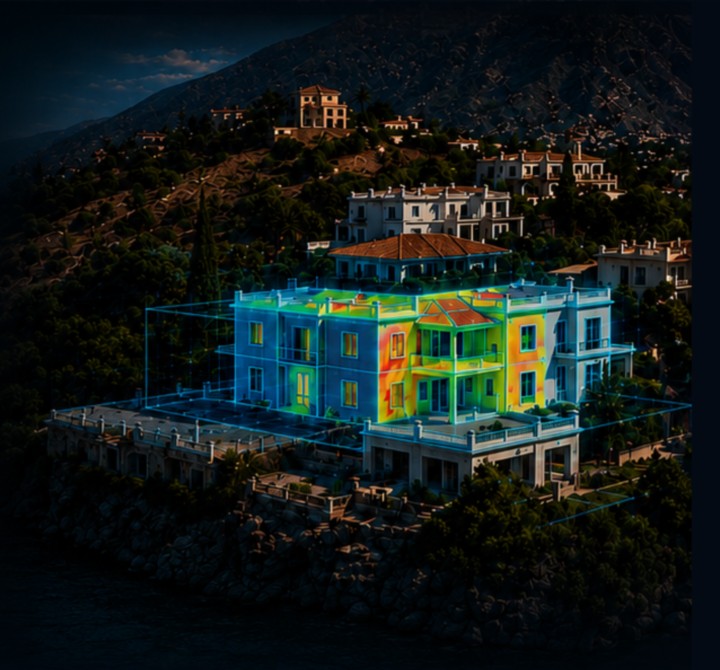 Thermal imaging scan of a Costa del Sol villa